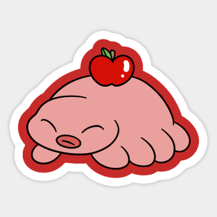 Red Apple Water Bear Sticker